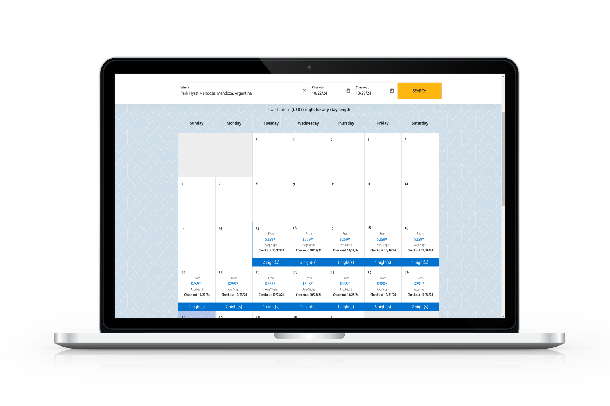 Property Low Rates Calendar service